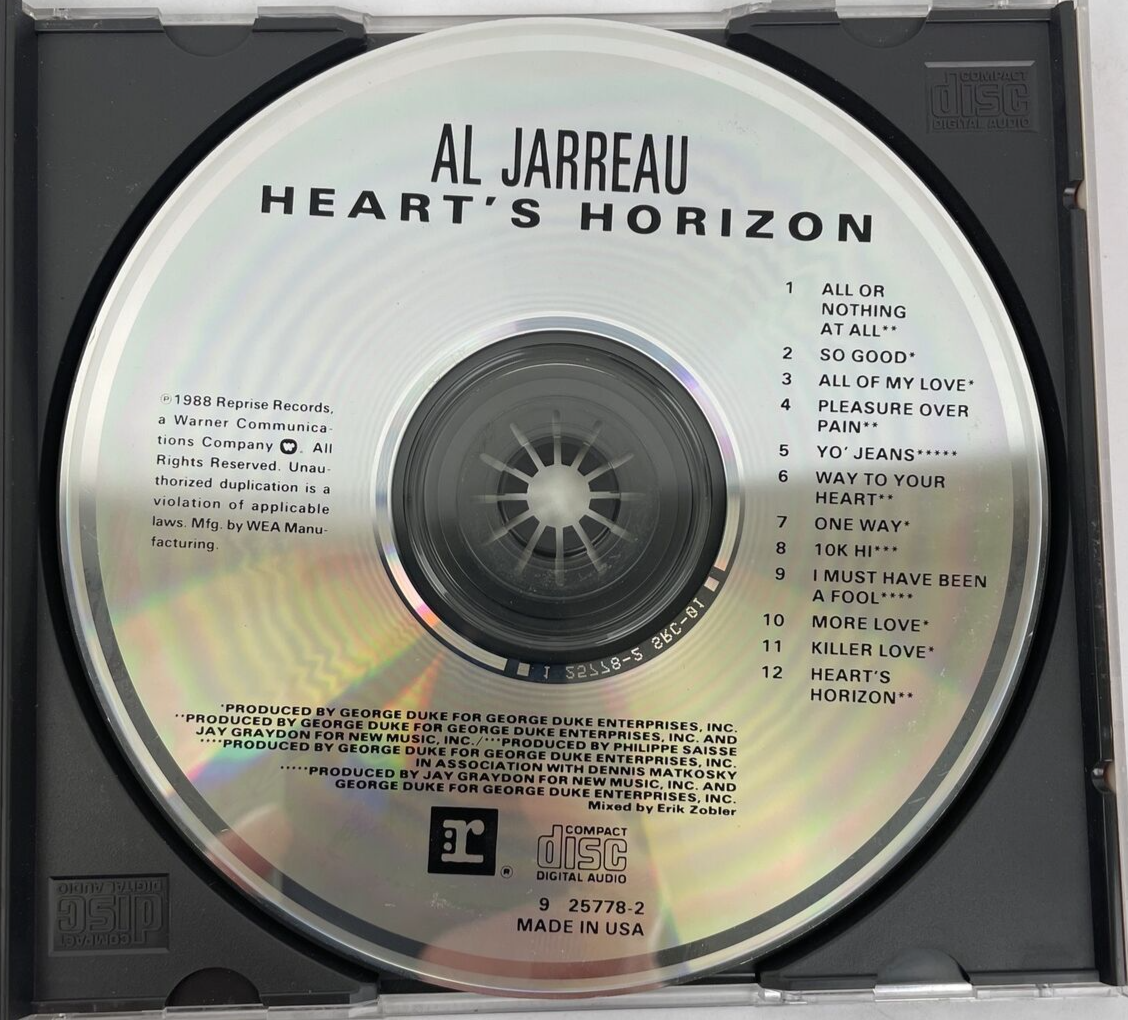 Al Jarreau : Hearts Horizon Digital Audio CD 1988 Reprise Records - JK