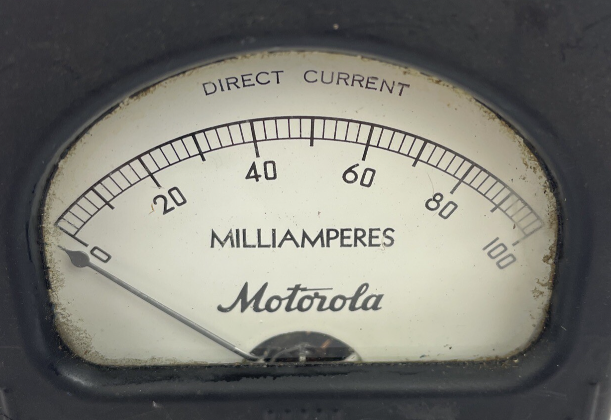 Vintage Simpson Motorola Electric Co. 0-100 Milliamperes DC Panel Meter USA MADE