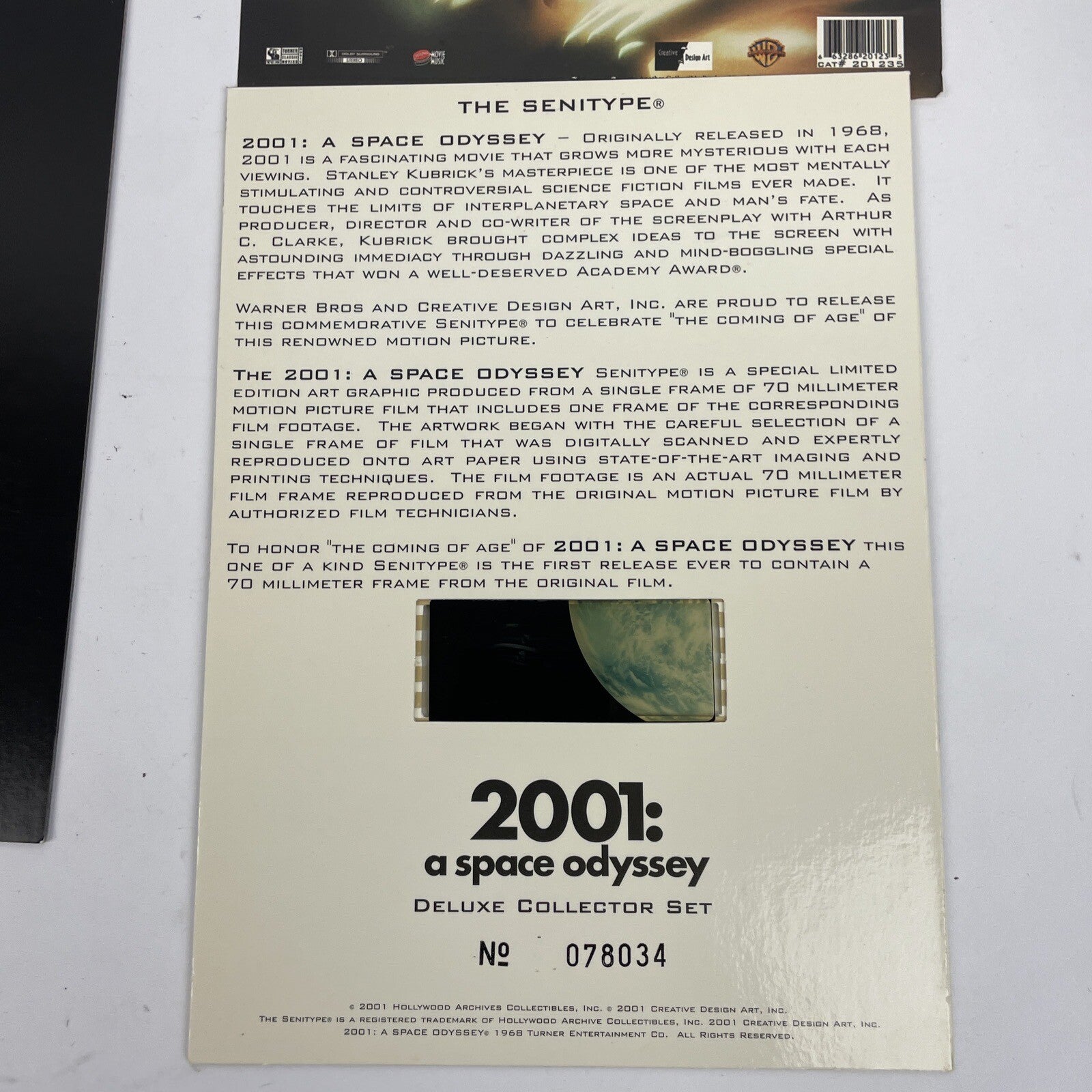 2001: A Space Odyssey DVD, 2001, 2-Disc Set, Classic Collection Box Set Senitype