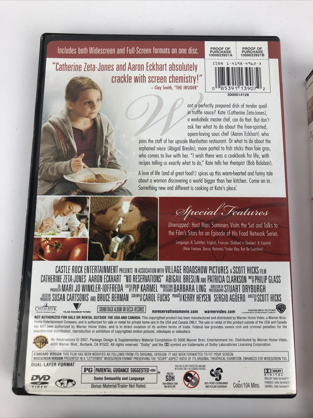 Lot Of 4 Romantic Comedy Movies On DVD Rom-Com - No Reservations - Prime - 