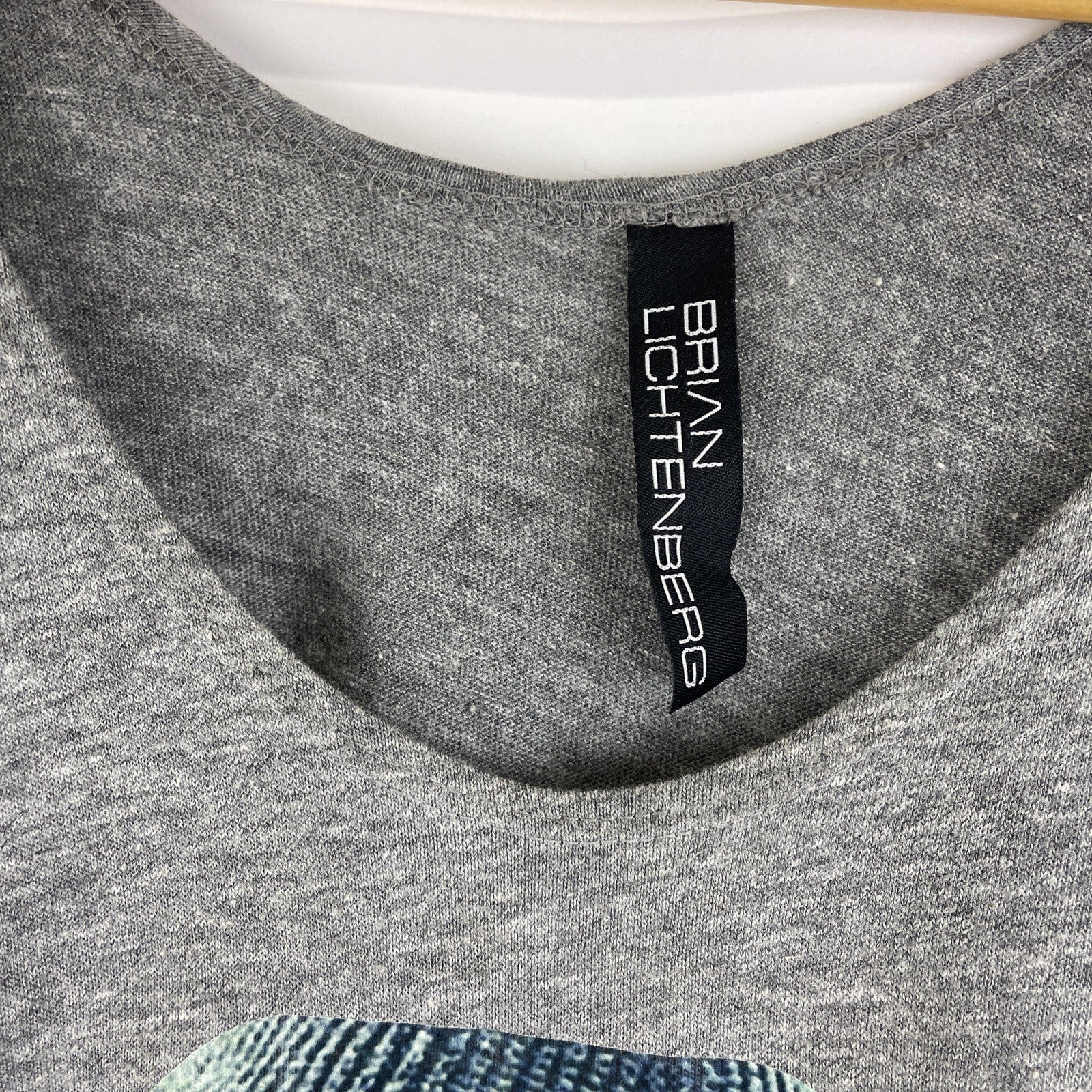 Brian Lichtenberg Designer Tank Top Shirt Grey Graphic Y2k size S Bling Gangster