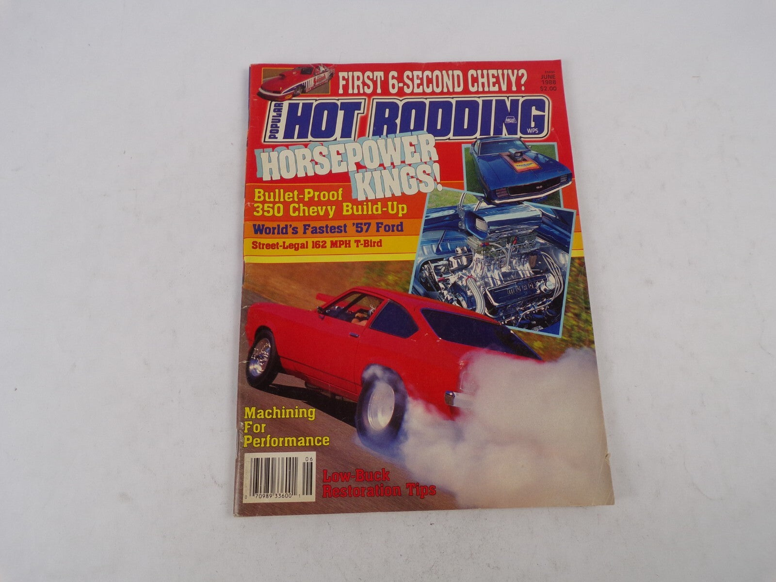 June 1988 Hot Rod Magazine Firsr 6-Second Chevy? Horsepower Kings! Bullet-Proof