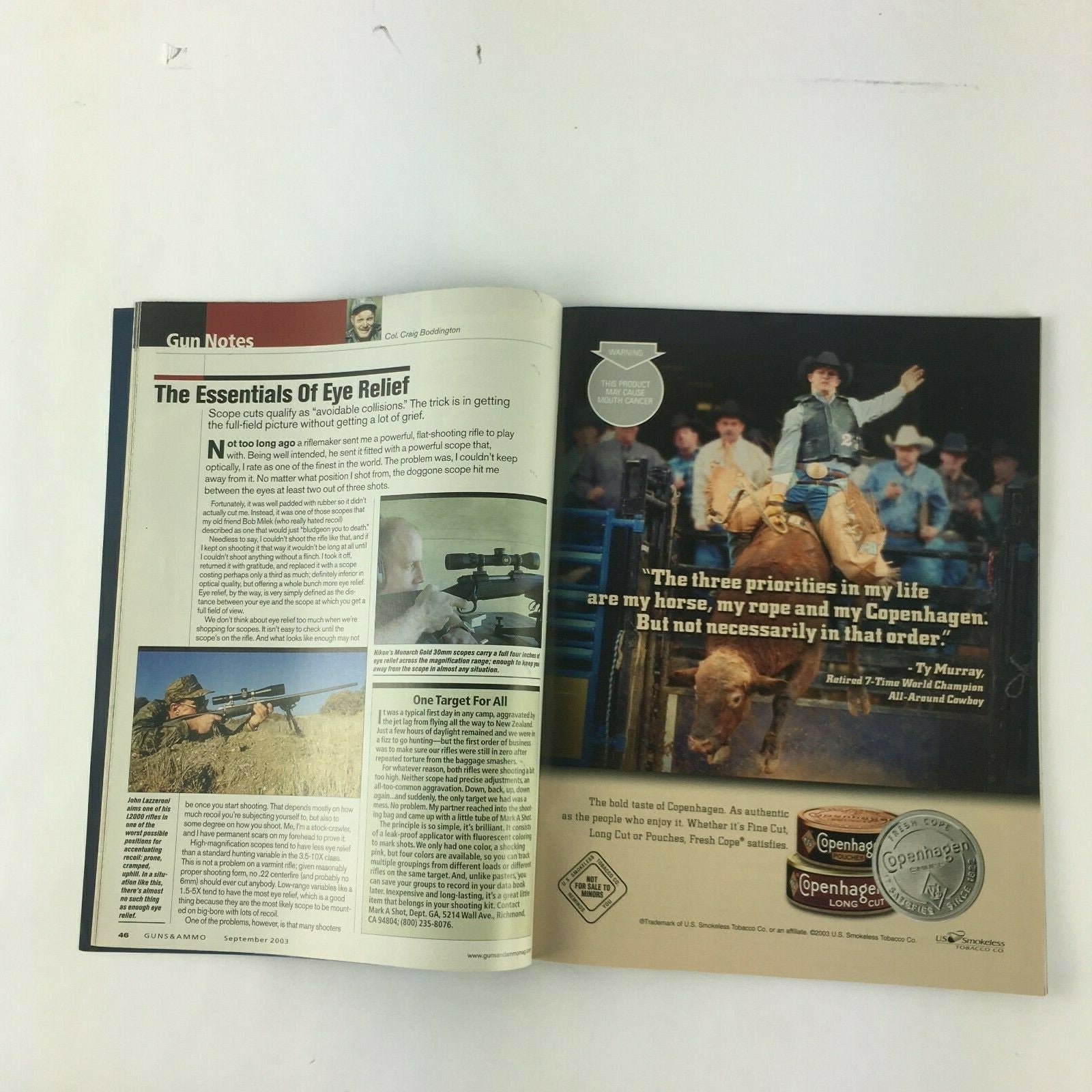 September 2003 Guns & Ammo Magazine Top Drawer Deer Rifles ED Browns Sauer's