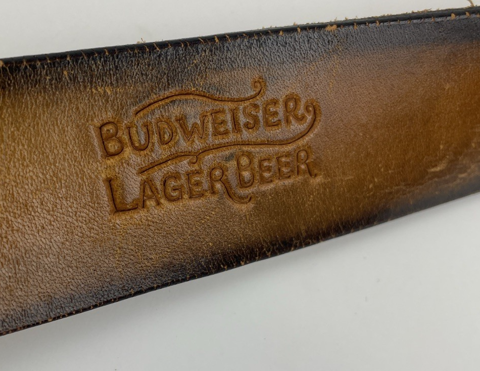 Budweiser Beer Vintage Leather Belt 36" King of Beers No Belt Buckle