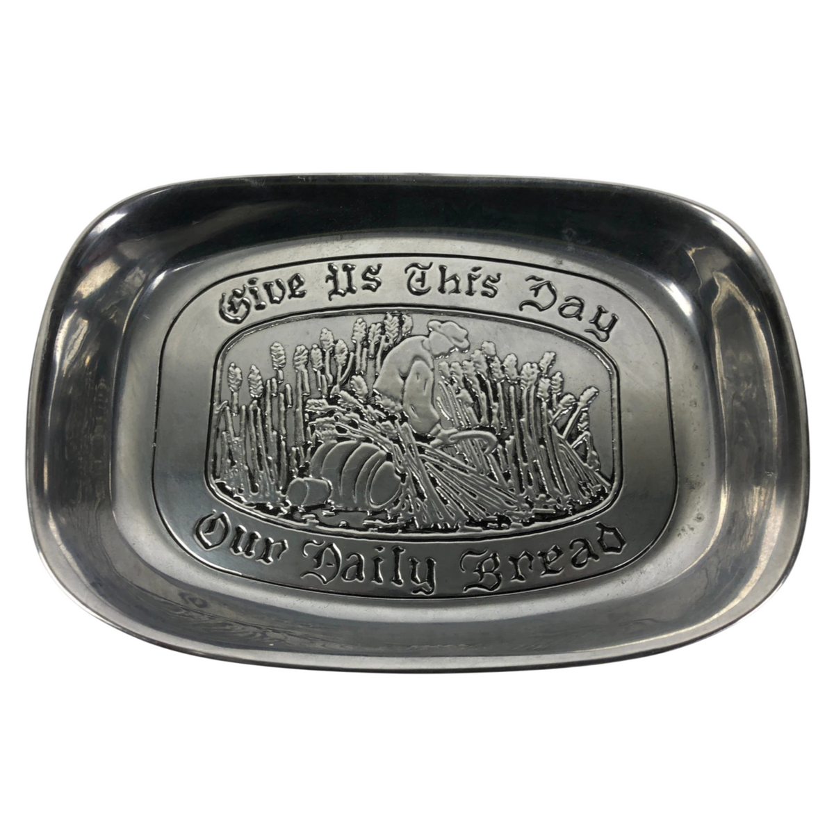 Wilton Armetale Pewter RWP Platter " Give Us This Day Our Daily Bread " USA Made
