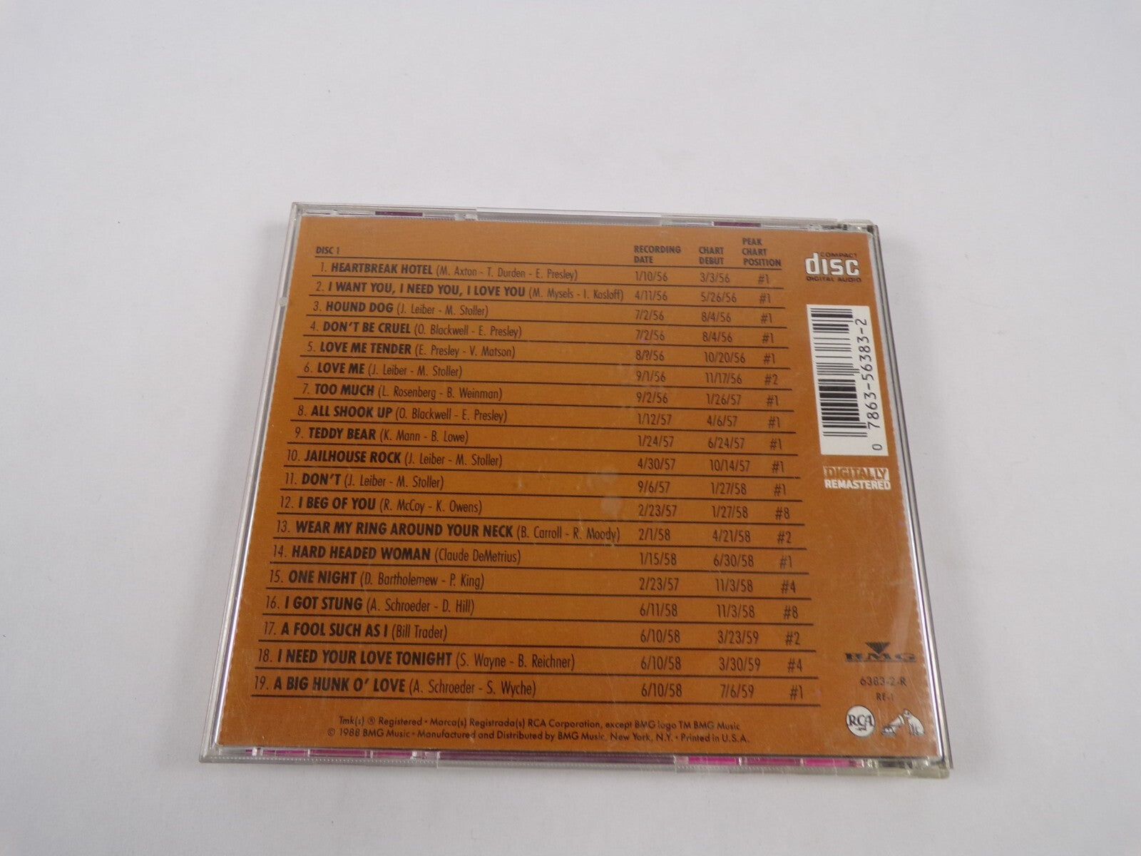 The Top Ten Hits Elvis Presley Commemorative Issue Too Much One Night CD#47