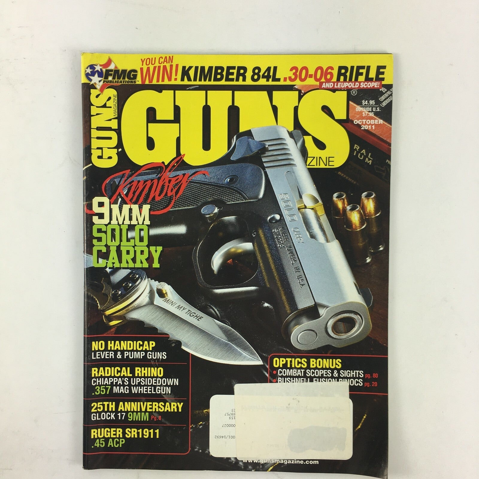 October 2011 Guns Magazine Kimber 9mm Solo Carry Radical Rhino .357 Mag Wheelgun