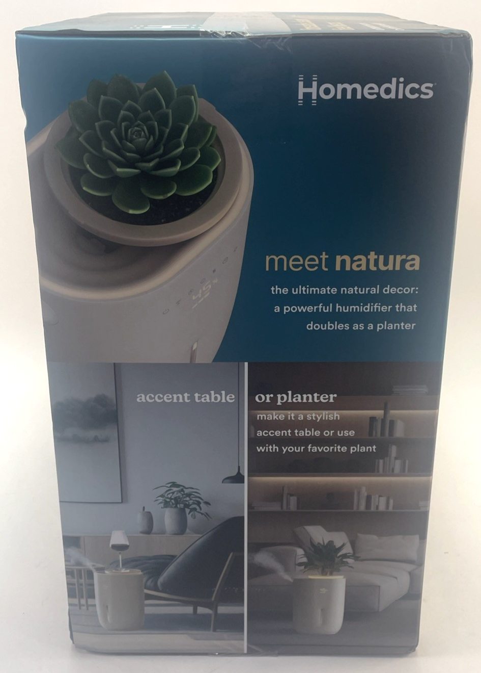Homedics Natura Ultrasonic Warm & Cool Mist Humidifier 1.3-Gal for Taupe Planter
