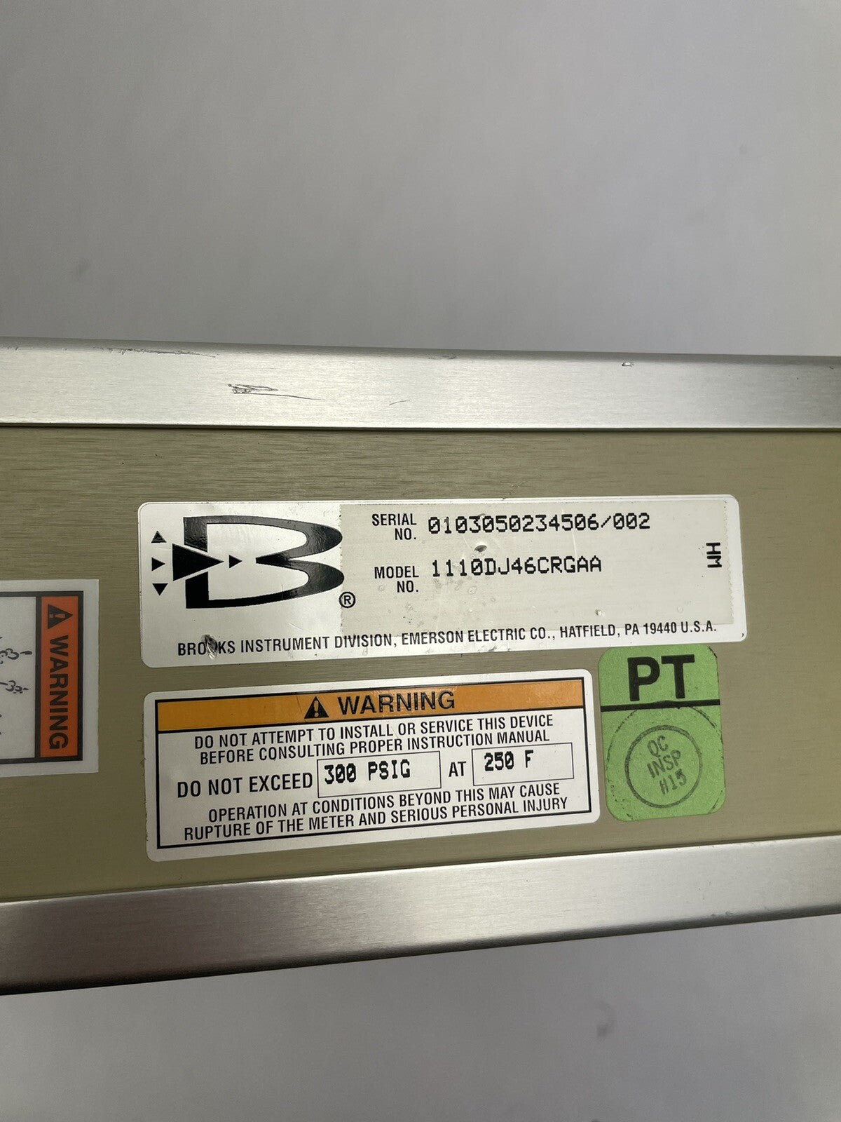 BROOKS INSTRUMENT LIQUID FLOW METER Tube Variable Area Flowmeter AIR
