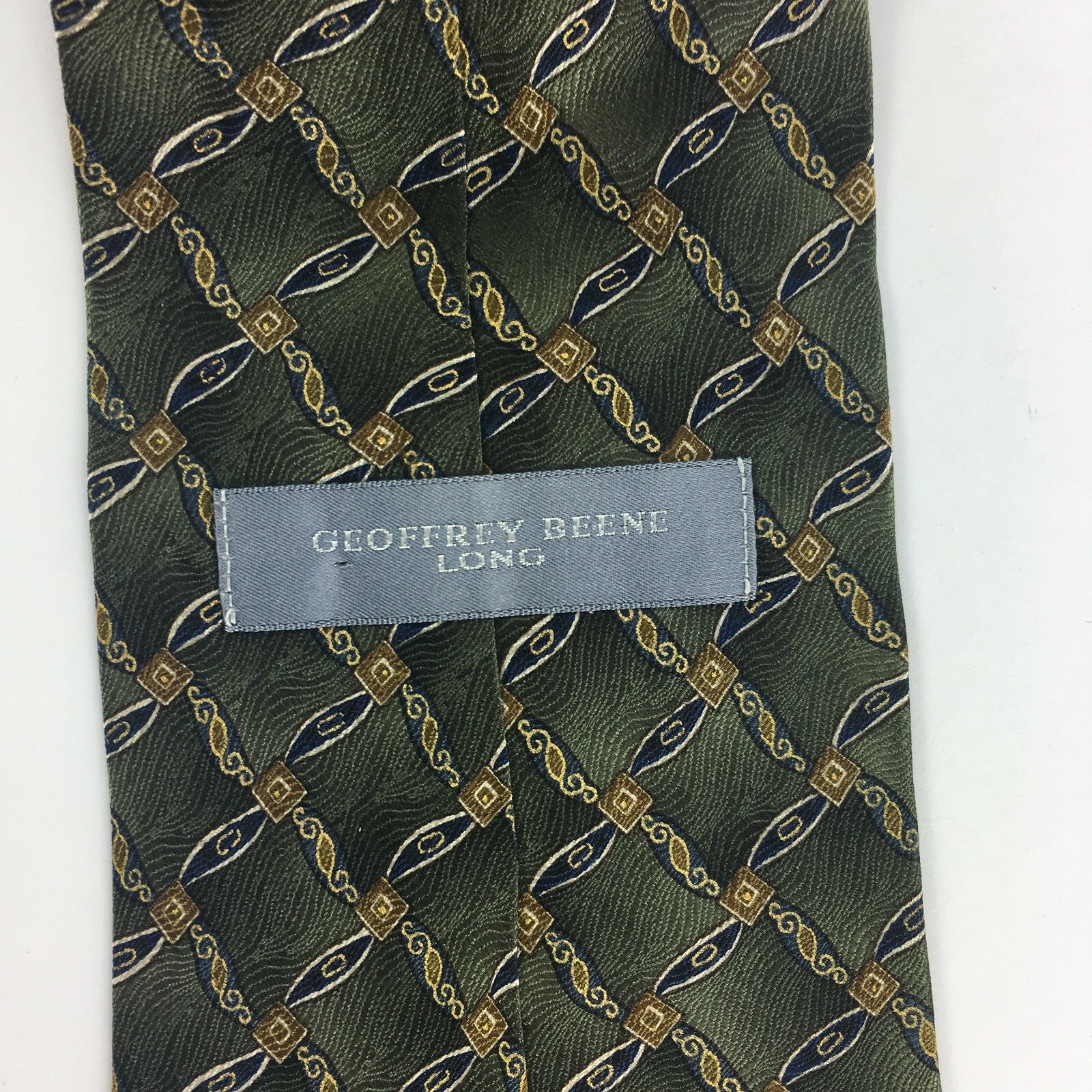 Genuine Geoffrey Beene Long Handmade Stylish Formal/Casual Tie Multi Coloured