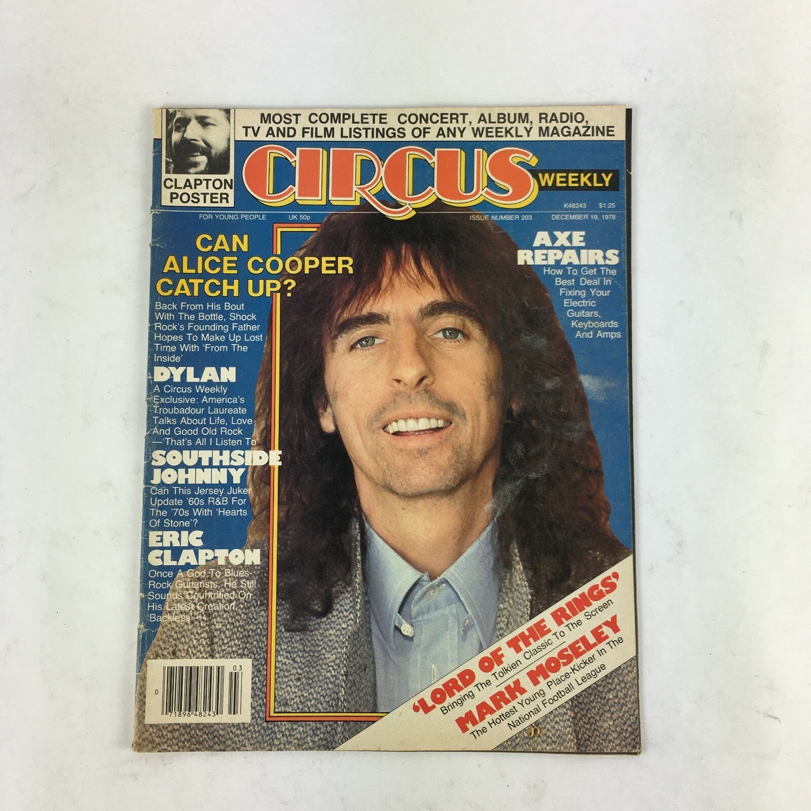 December 19,1978 Circus Magazine Can Alicee Cooper Catch Up ? Dylan Axe Repairs