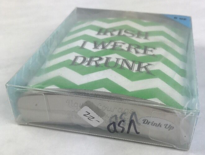 Liquid Courage " IRISH I WERE DRUNK "Stainless Steel FlaskDrinking Accessory St.