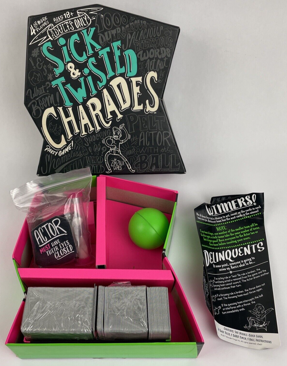 Sick & Twisted Charades Game Board Adult Only - Fun, Party Game Wonder Forge