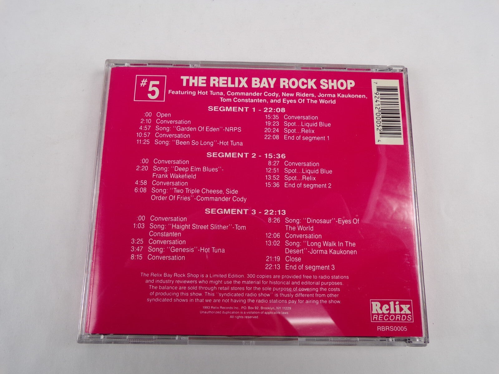 Bay Rock Shop # 5 Relix Magazine's 20th Anniversary Show CD#55