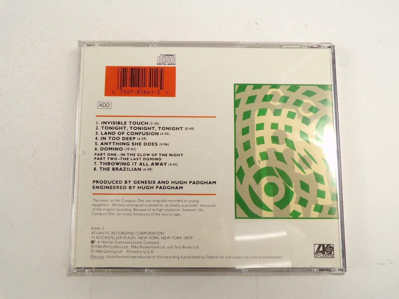 Genesis Invisible Touch In Too Deep The Brazilian Domino Land Of Confusion CD#48