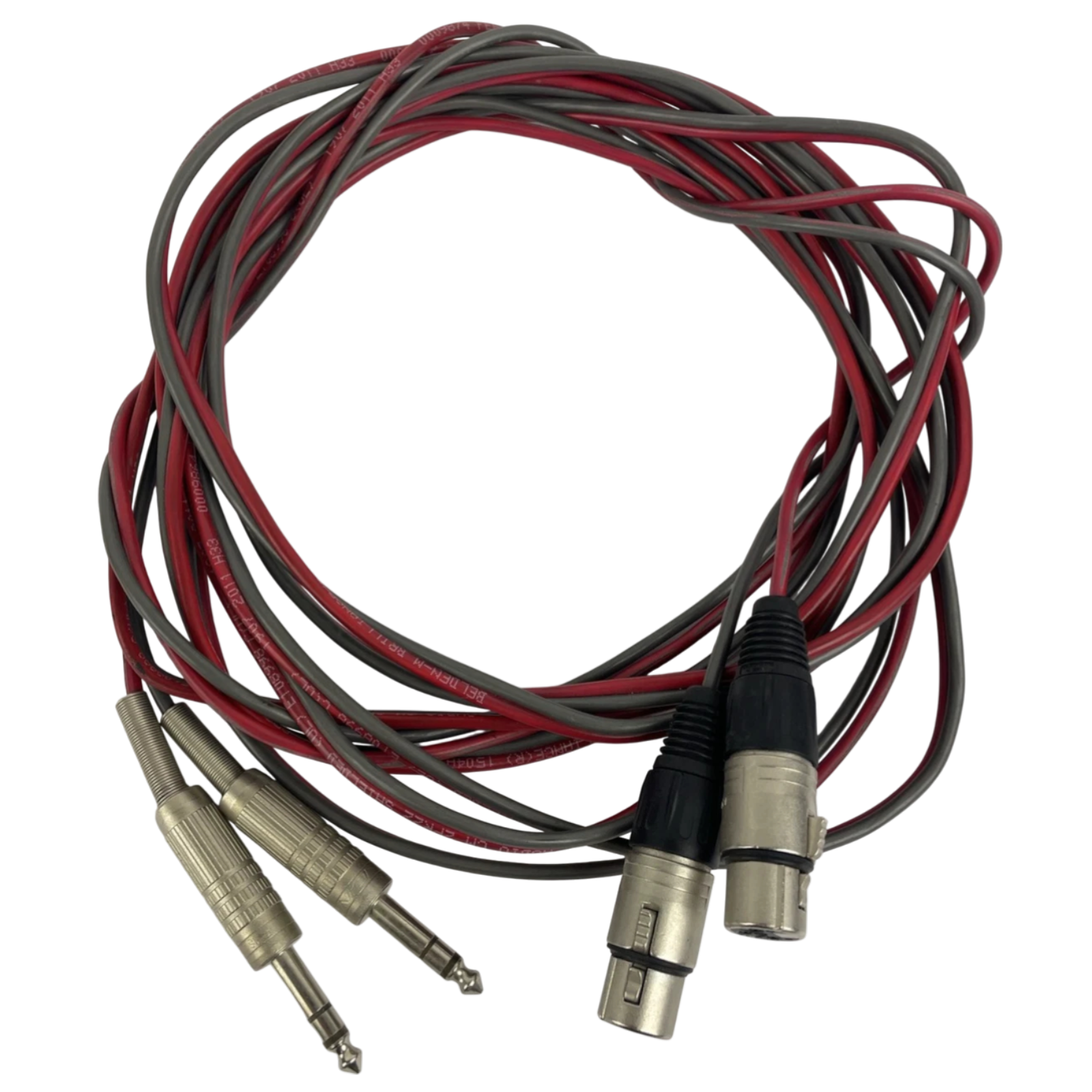 2 x Neutrik 3 Pin XLR Female to 2 x Canare 1/4"  Mono TS Male Phone Cable