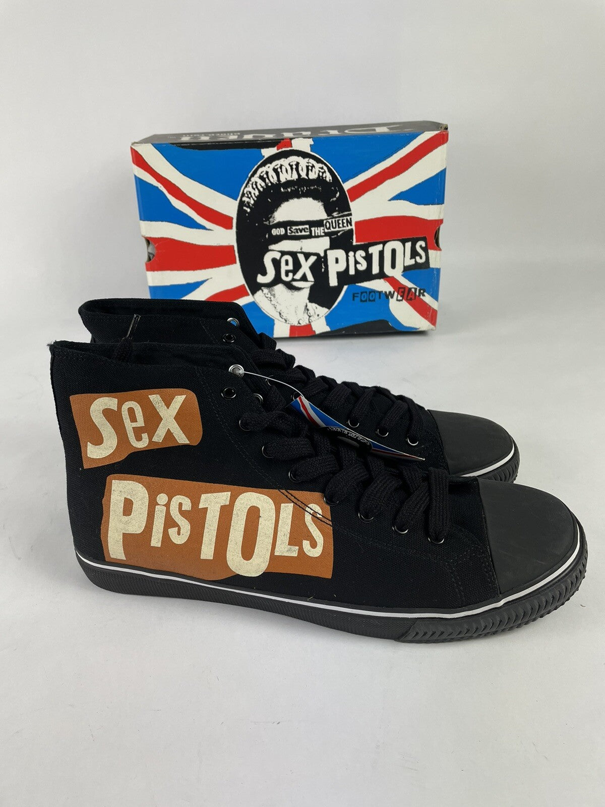 Draven Sex Pistols Punk High top Shoe Vision Street Wear Canvas Retro Size US 13