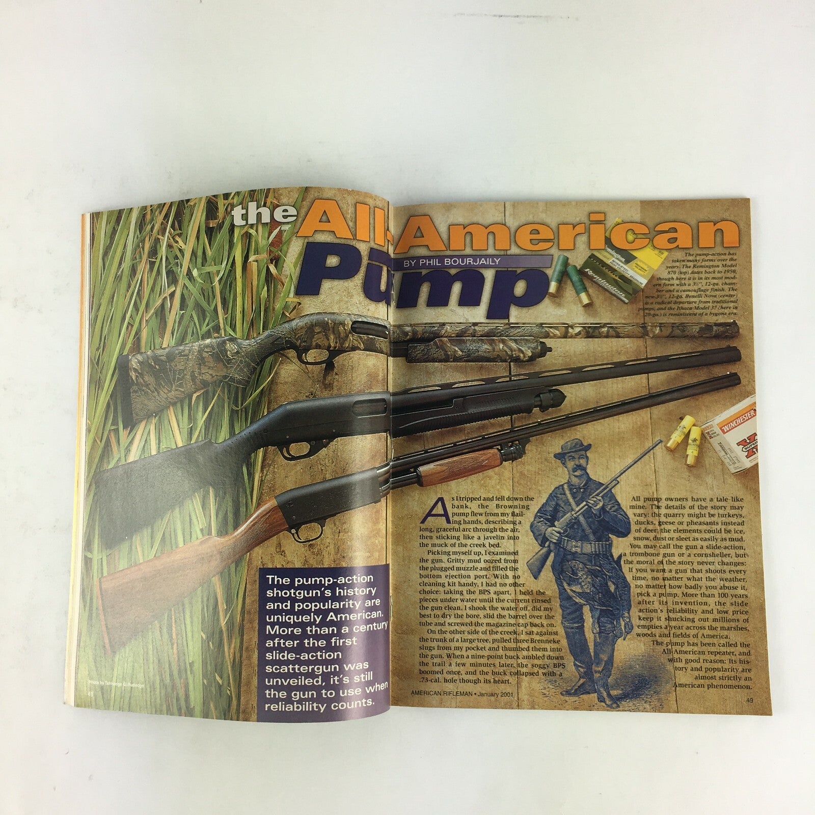 January 2001 American Rifleman Magazine Win Guns! Hunts! Cash! Cabela's..
