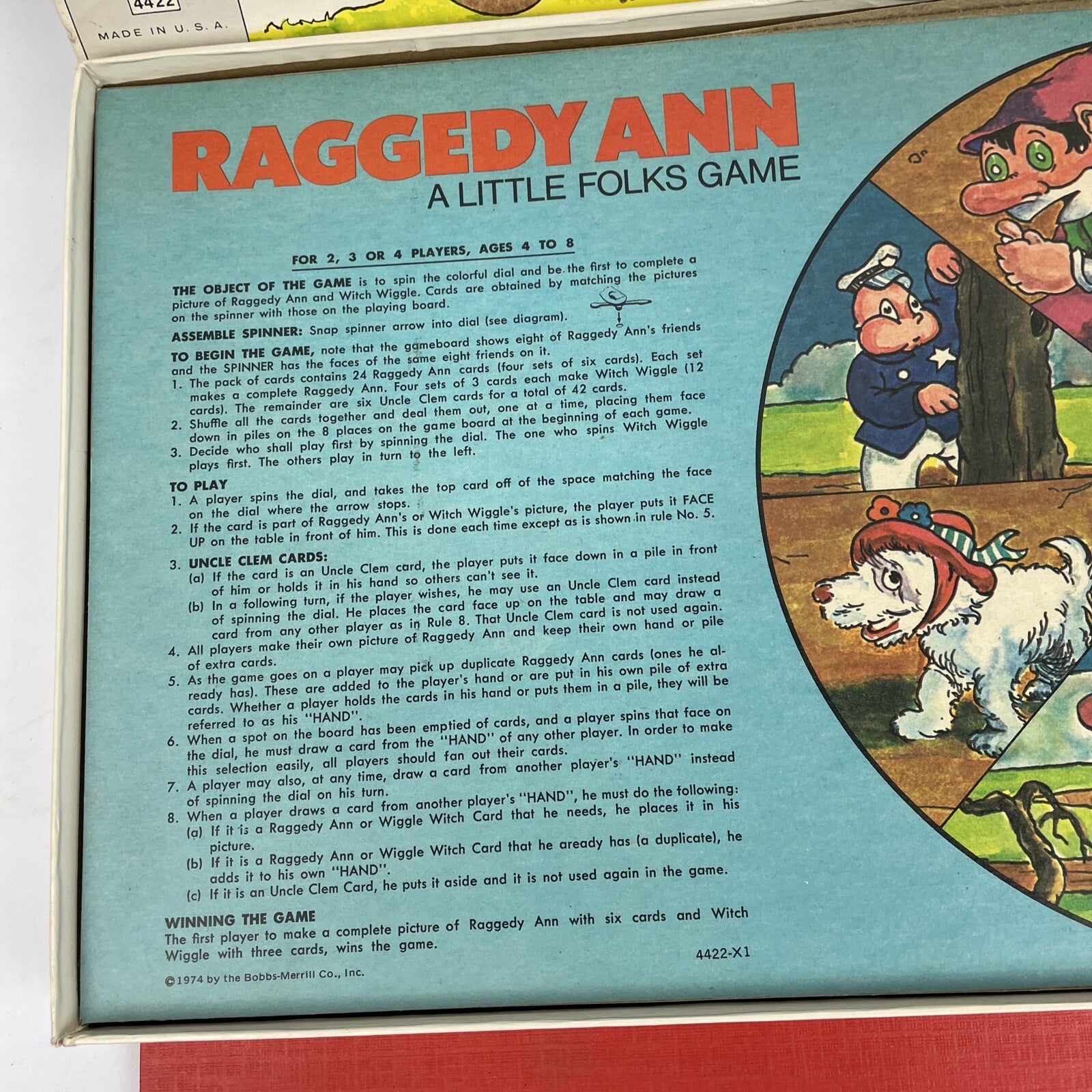 Vintage 1974 Raggedy Ann Board Game A Little Folks Game Milton Bradley - LOOK