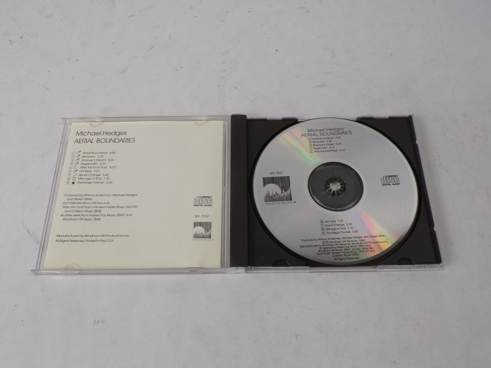 Michael Hedges Aerial Boundaries Bensusan Rickover's Dream Ragamuffin CD#41