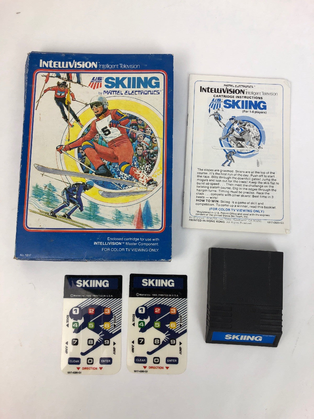 Mattel Intellivision Game SKIING 1980 Mattel Electronics Tested & Works w Box