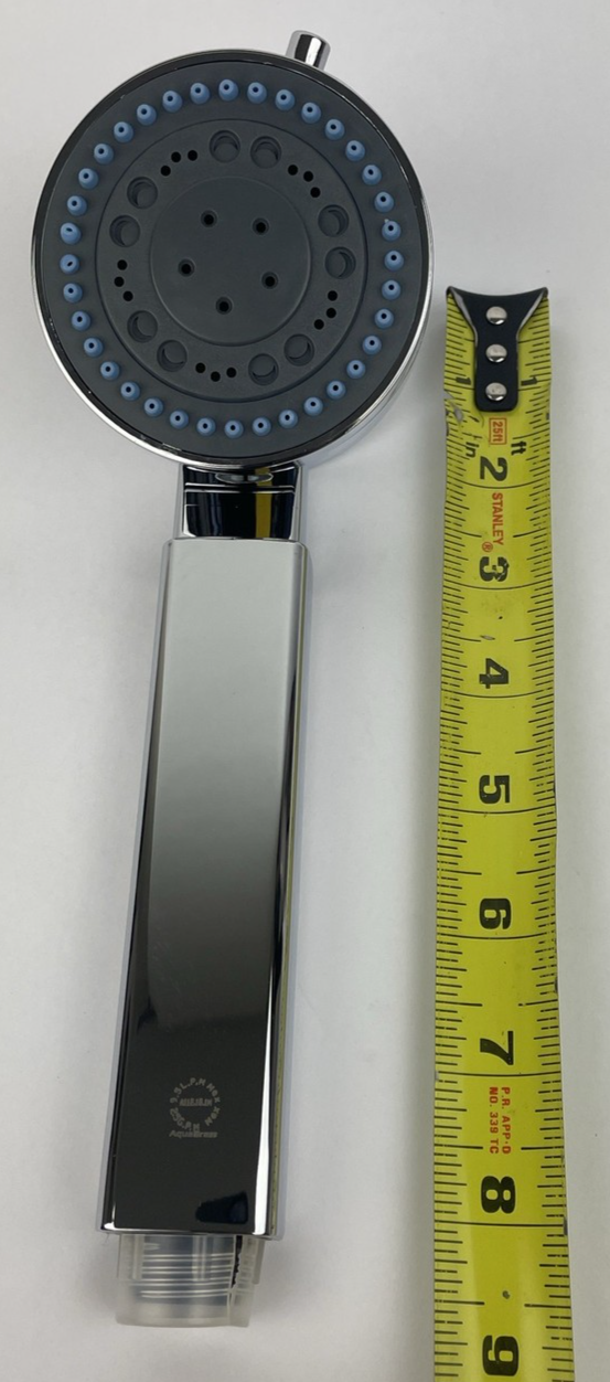 Aquabrass multifunction chrome hand shower with brass hose and five spray settings