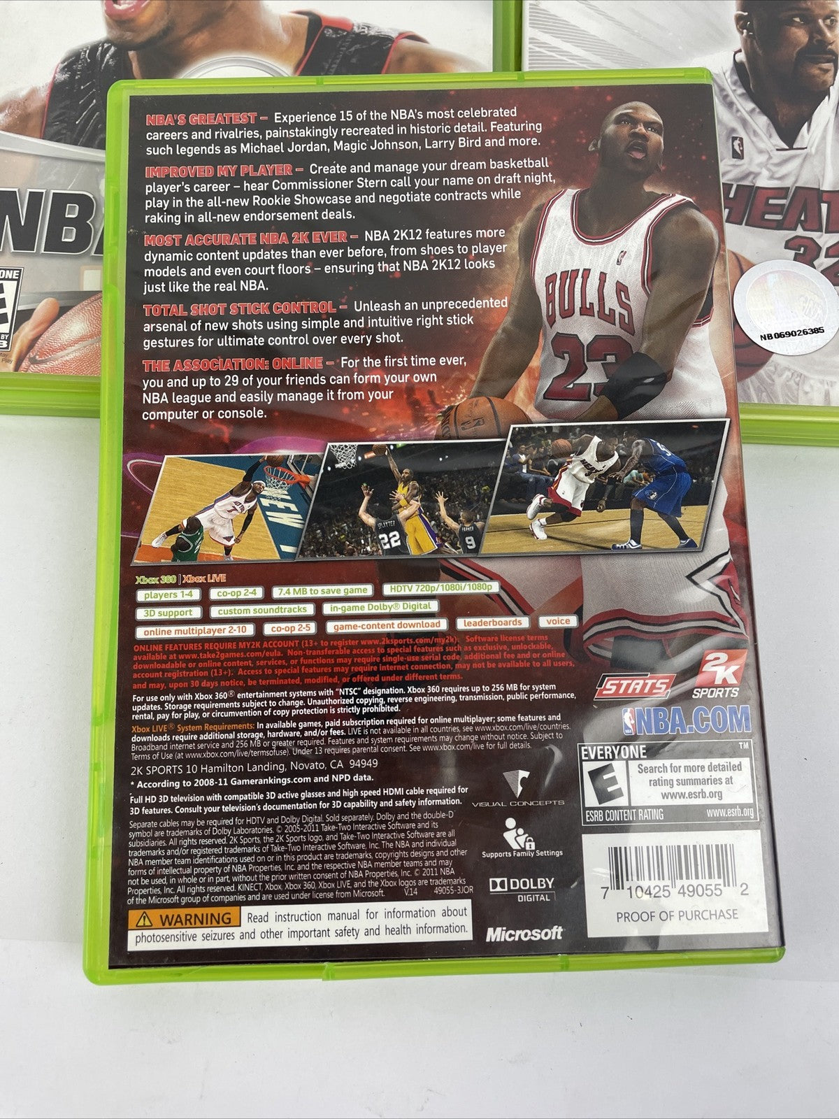 Lot of 3 x XBOX 360 Live : 2K Sports NBA 2K7 , NBA 2K12 , MBA Live 2006