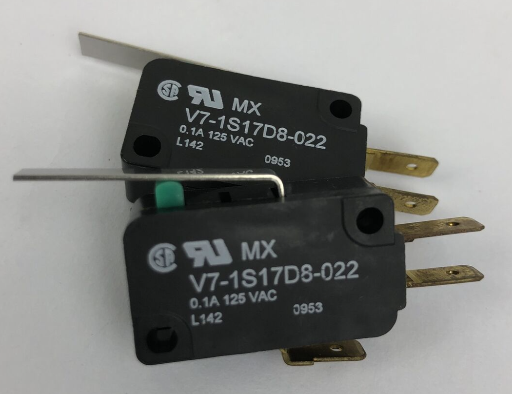 2 x Honeywell V7-1S17D8-022 Micro Switch Momentary .1A 125VAC Hinge Lever