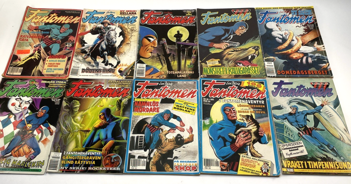 FANTOMEN Swedish Phantom Comic Lot  18 issues assorted years and condition