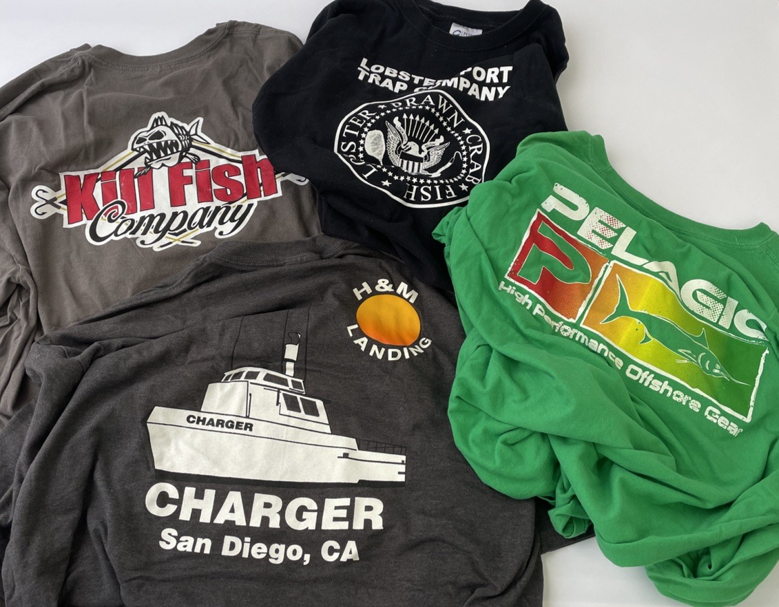Lot of 4 x Pelagic Kill Fish FV Charger SD Shirt Mens Deep Sea Fishing Shirt  XL