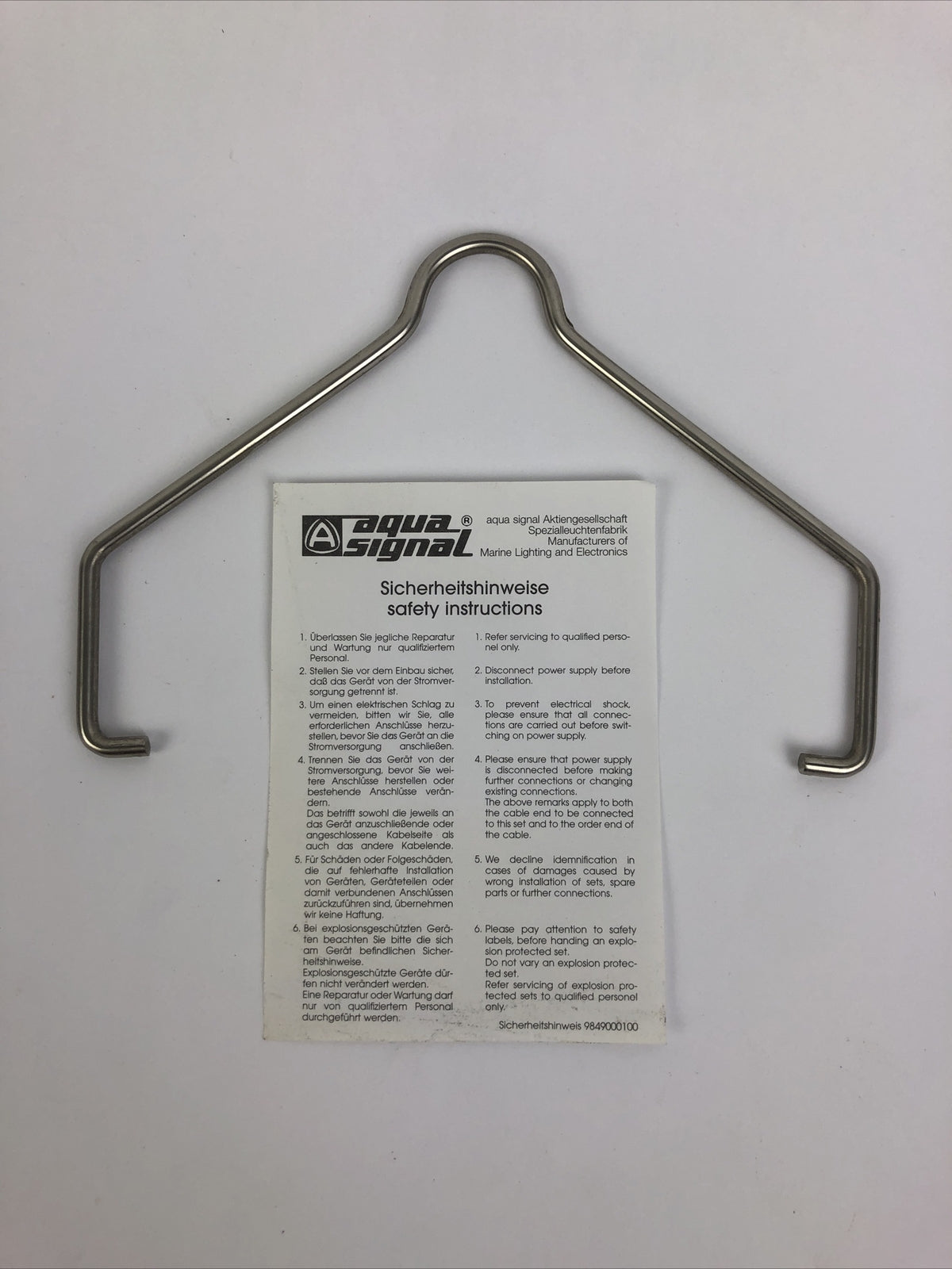 Aqua Signal  Prehot Bar HALYARD HOOK for Series AS55 2353101000 Made in Germany