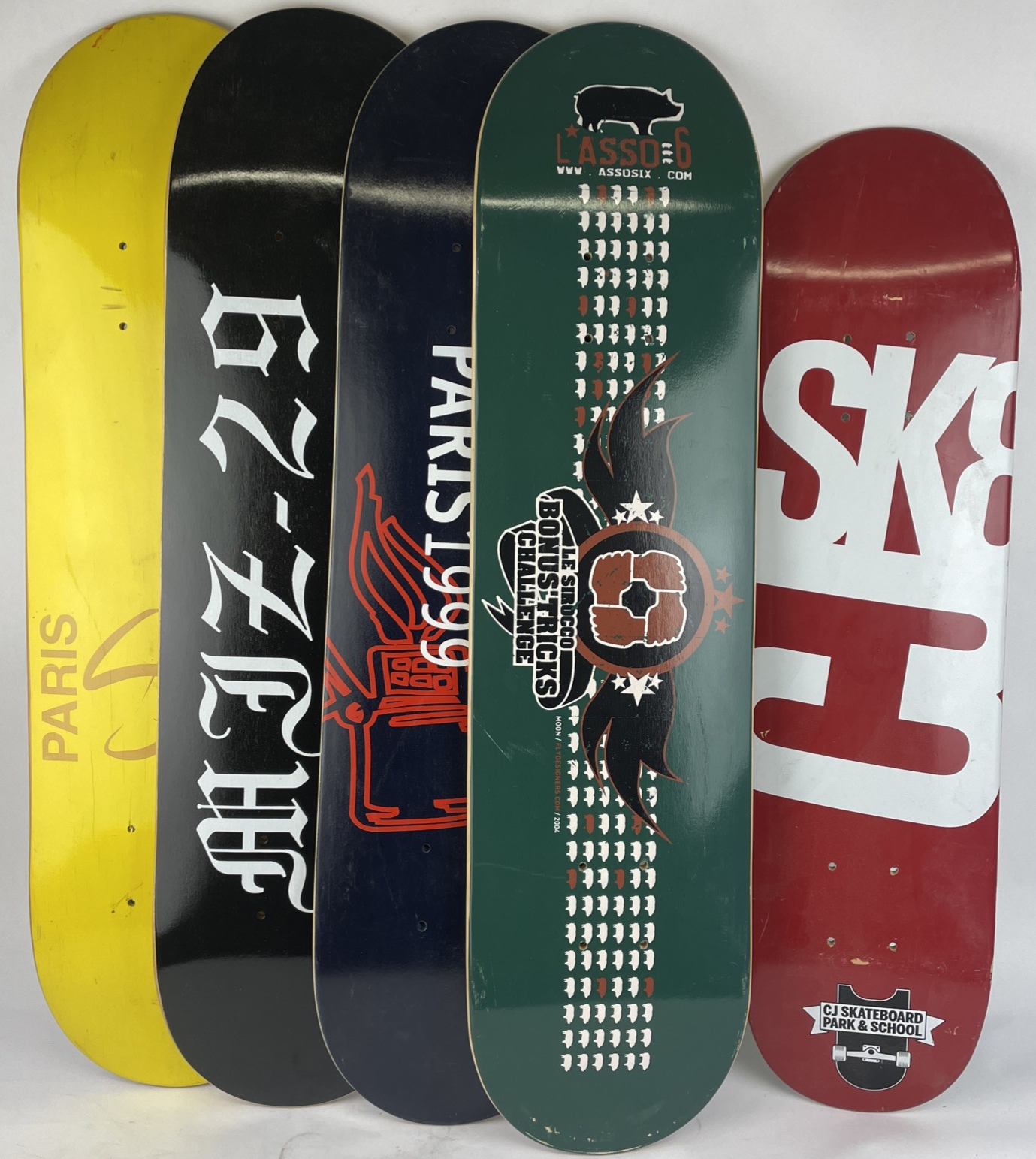 Lot of 5 Graphic Maple Skateboard Decks For Art Project DIY Popsicle - 1 Mini