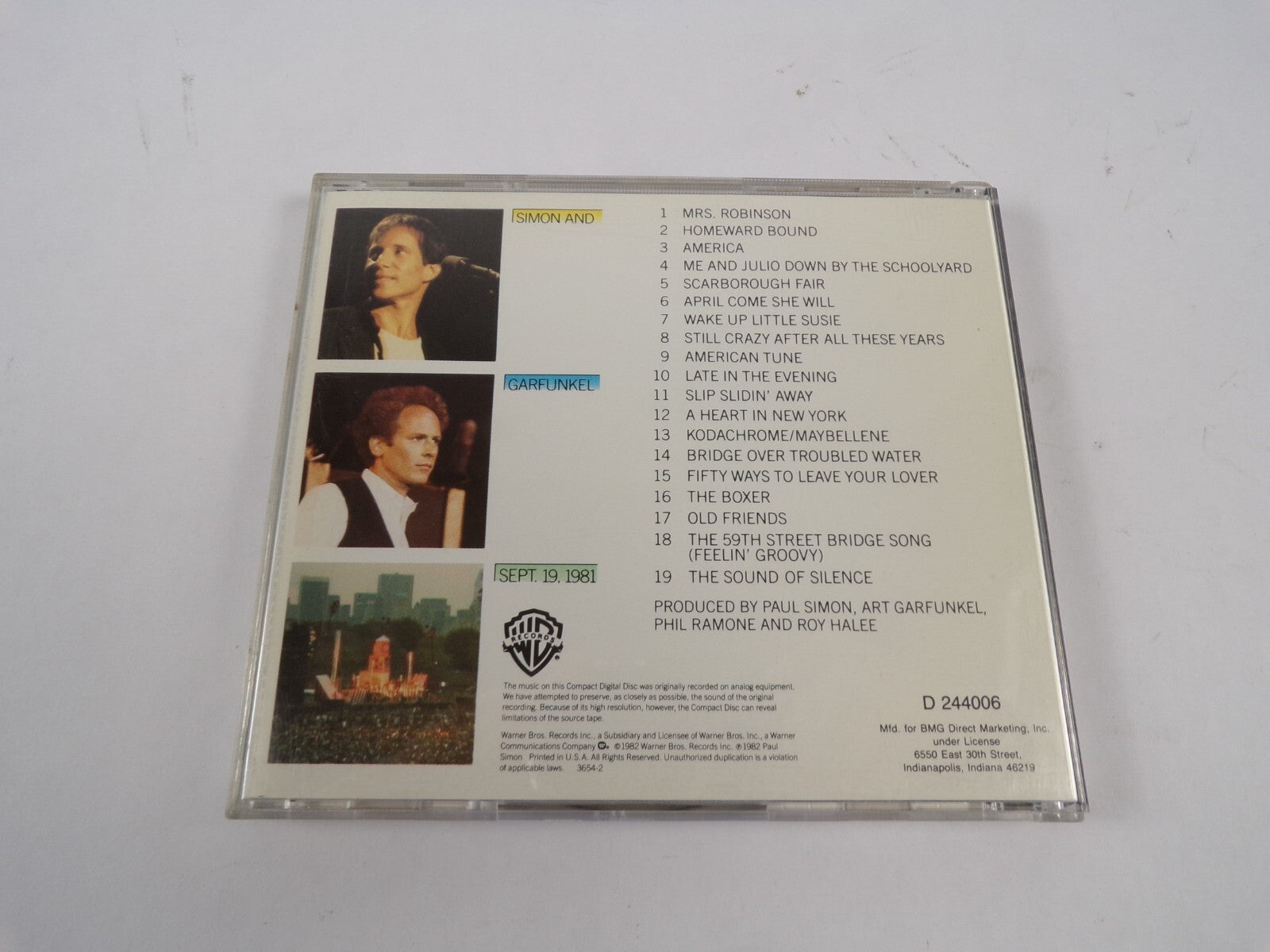 Simon And Garfunkel The Concert In Central Park Homeward Bound The Boxer CD#47