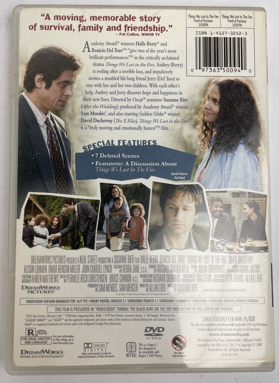 " Things We Lost in the Fire " (DVD Video, 2007) Halle Berry Benicio Del Toro