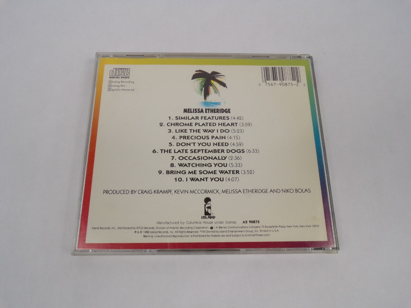 Melissa Etheridge Similar Features Chrome Plated Heart Occasionally CD#63
