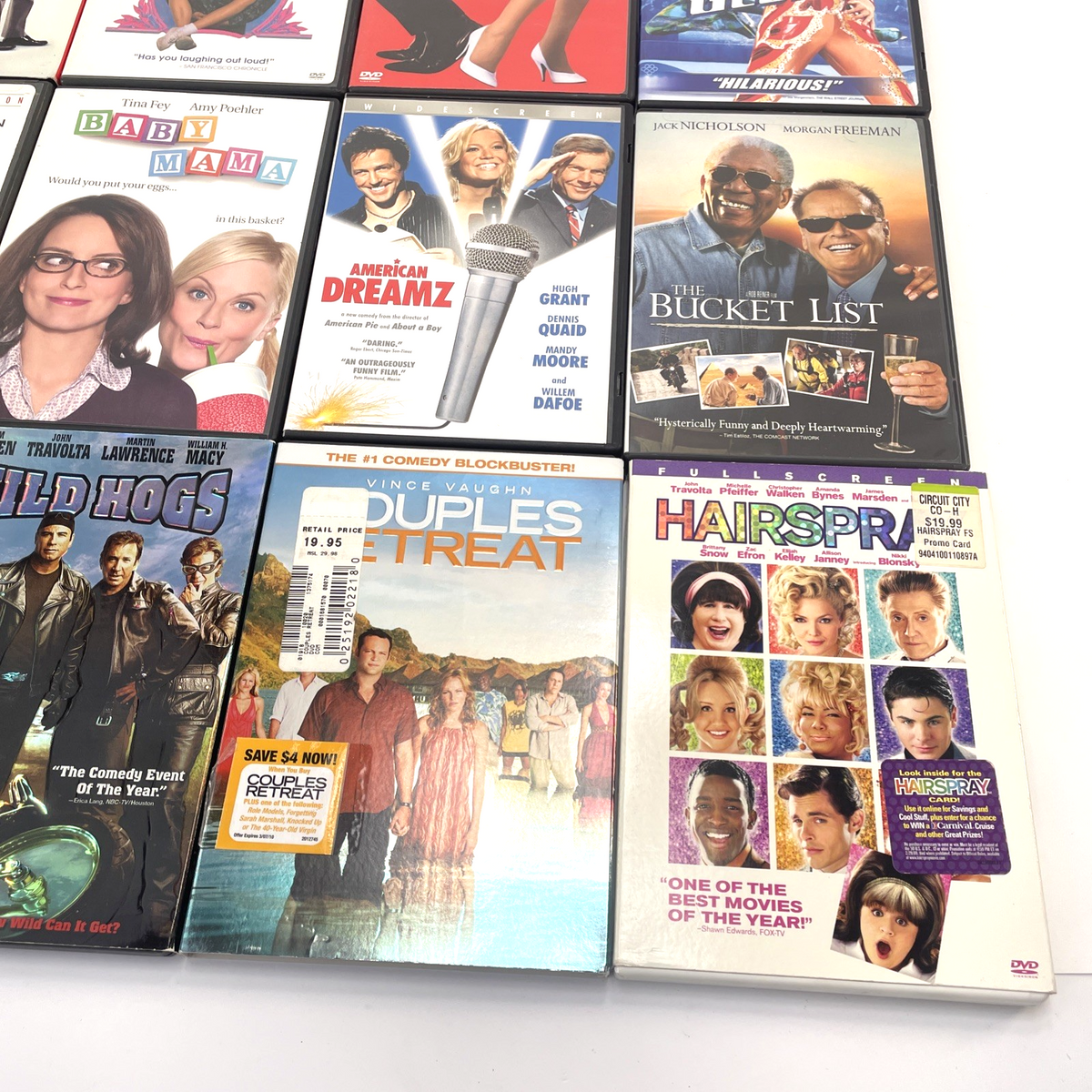 DVD Lot of 12 COMEDY Movies Couples Retreat, Copout, Hairspray BeCool Baby Mama