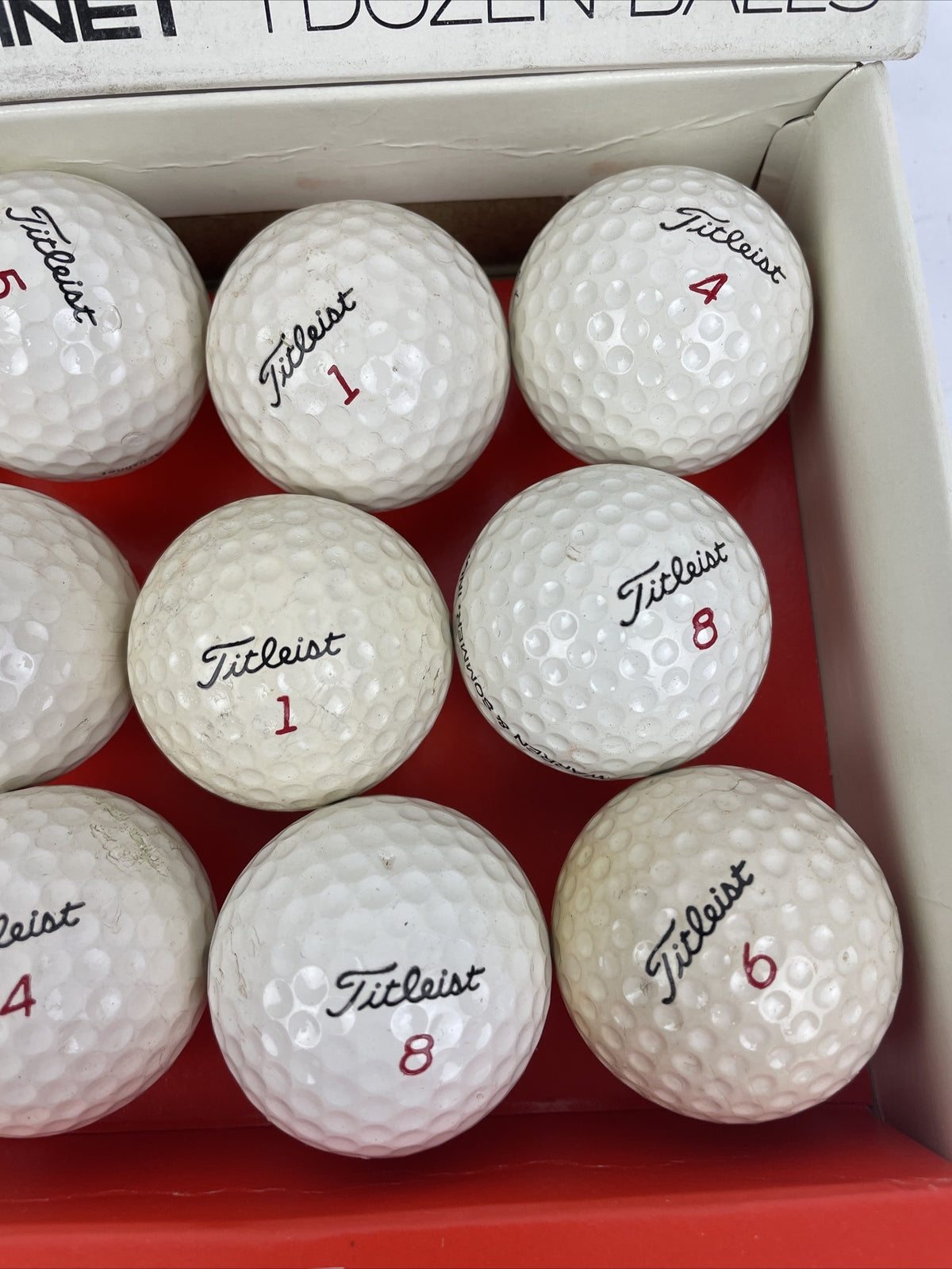 Vintage Titleist by Acushnet golf balls one dozen 12 ball set with original box collectible golf memorabilia display collection item
