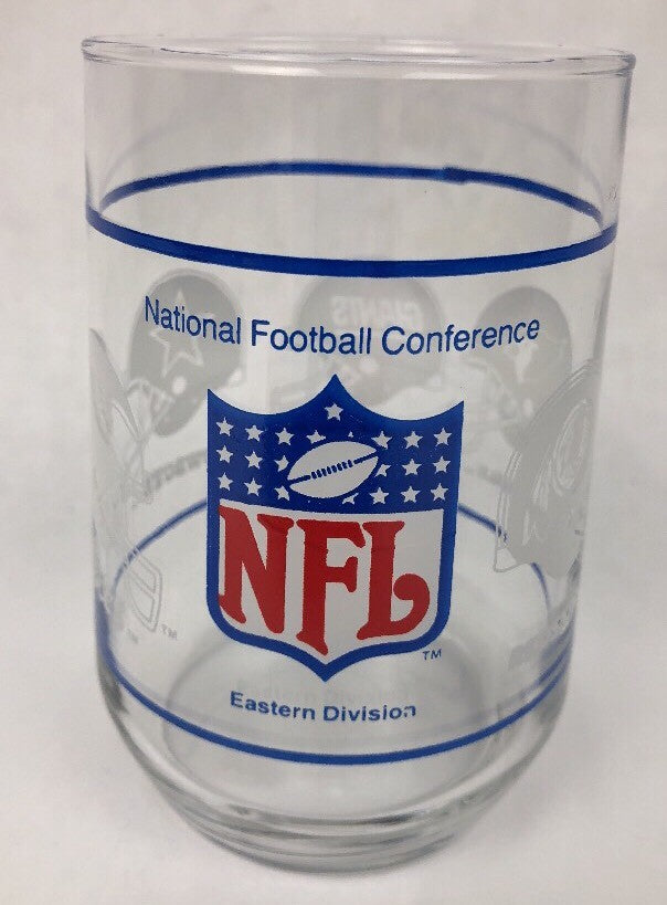 Lot of 8 VINTAGE NFL NFC EASTERN DIVISION GLASS - EAGLES REDSKINS COWBOYS GIANTS