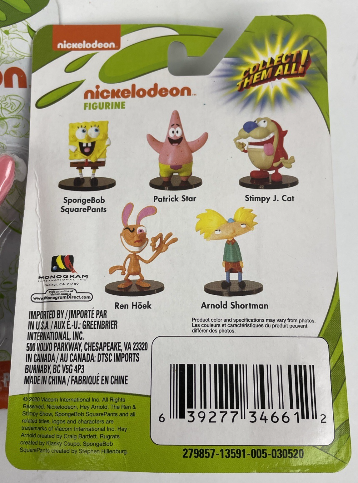 Nickelodeon Set of 2 Spongebob Squarepants & Patrick Star Figurine Cake Topper