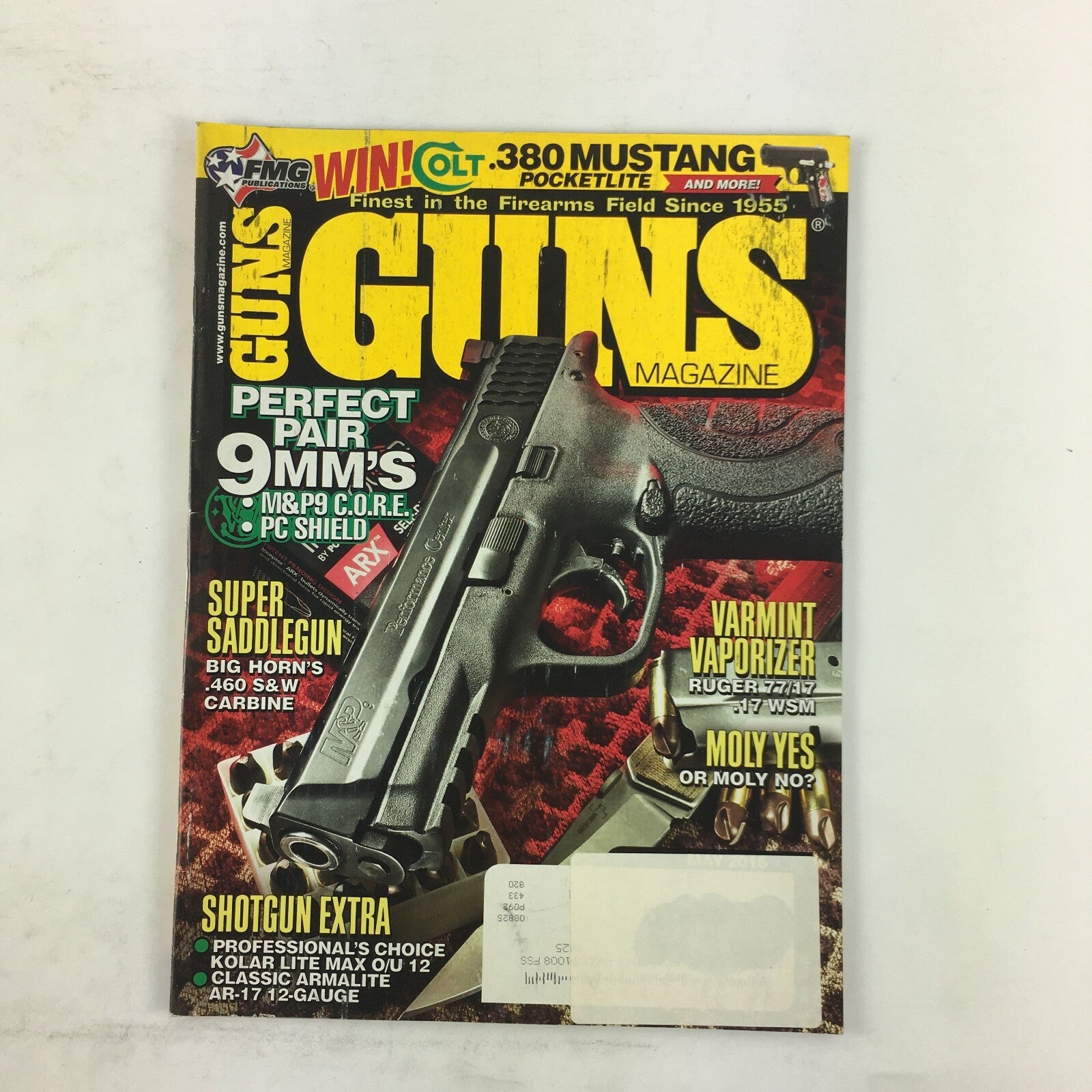 May 2016 Guns Magazine Perfect Pair 9mm M&P9 Super Saddlegun .460 S&W .17 WSM