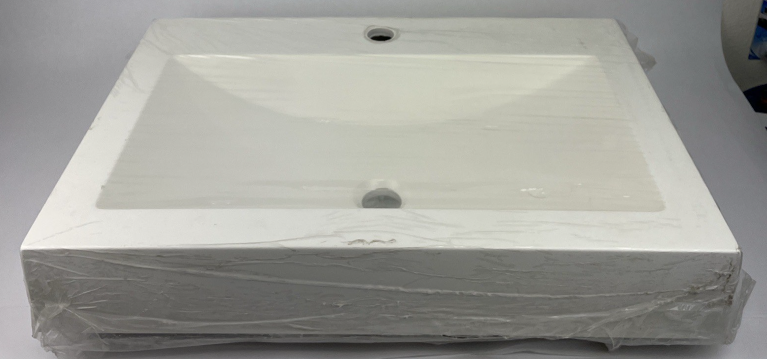 NEPTUNE PRODUCTS 28" x 17" White Drop-In Bathroom Sink Ceramic Rectangle White