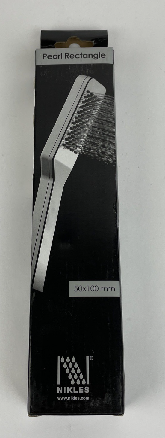 Nikles D1305N Pearl Rectangle Hand Shower Stick in Chrome 50 x 100mm Spray Plate