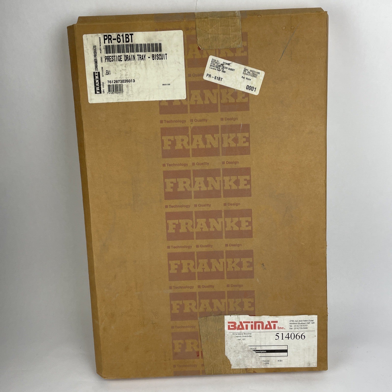 Franke Design Prestige Kitchen Drain Tray " Biscuit " Model  PR-61BT