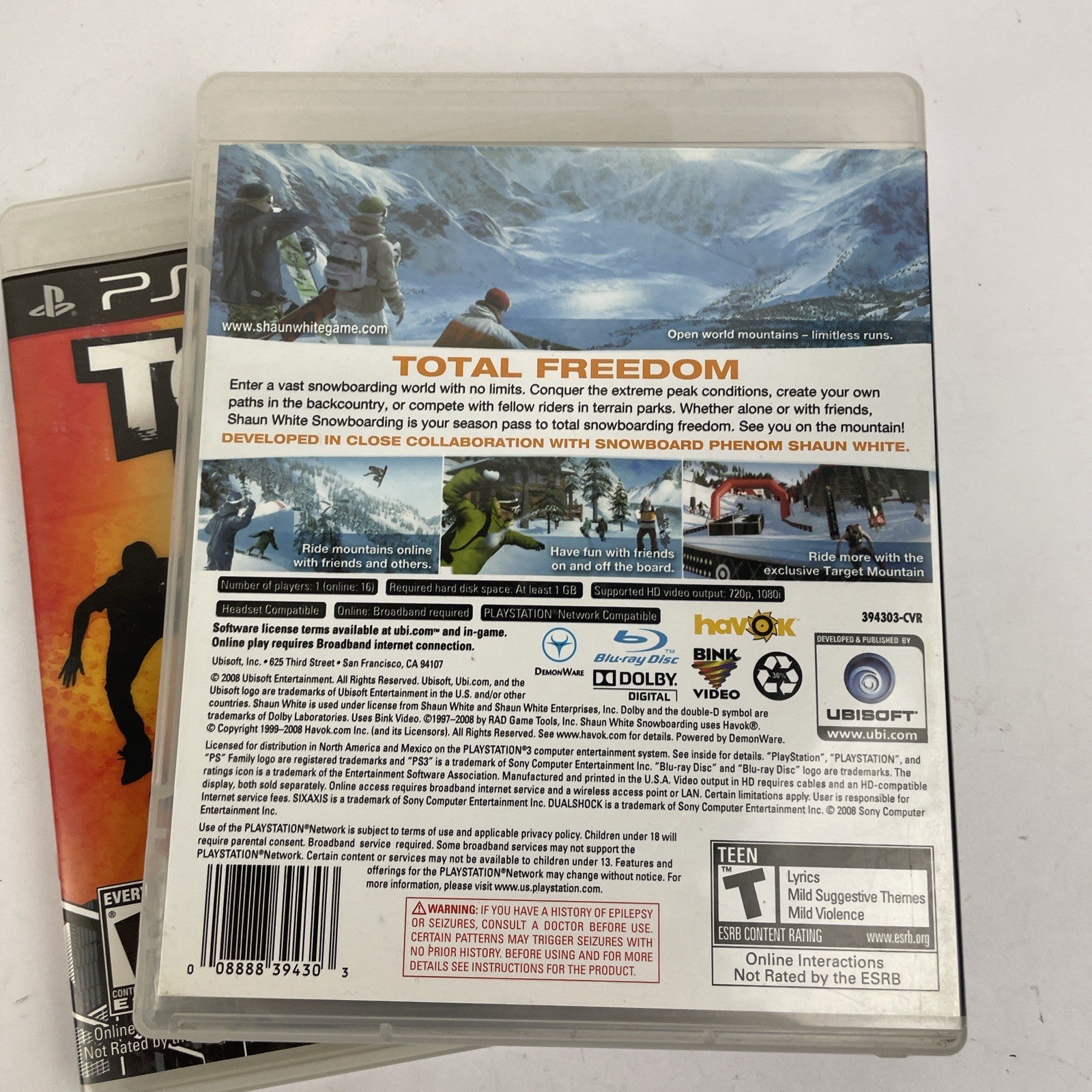 Tony Hawk Shred " Big Air " + Shaun White - Snowboarding PS3 PlayStation 3