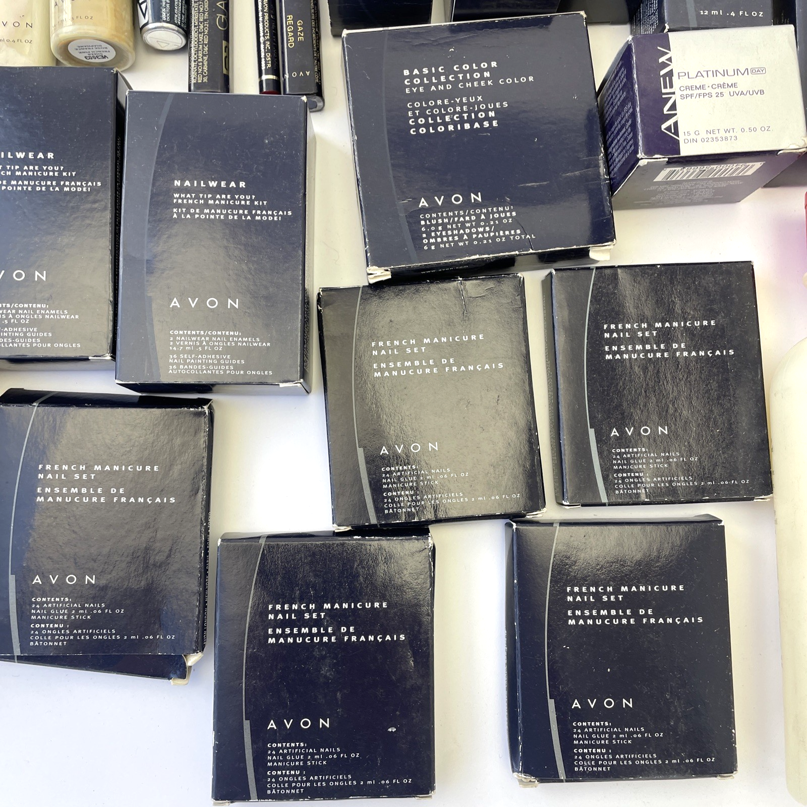 Avon Huge Lot Of 100+ AVON ANEW Cremes Make Up Glazewear Blush Nailwear Lipstick