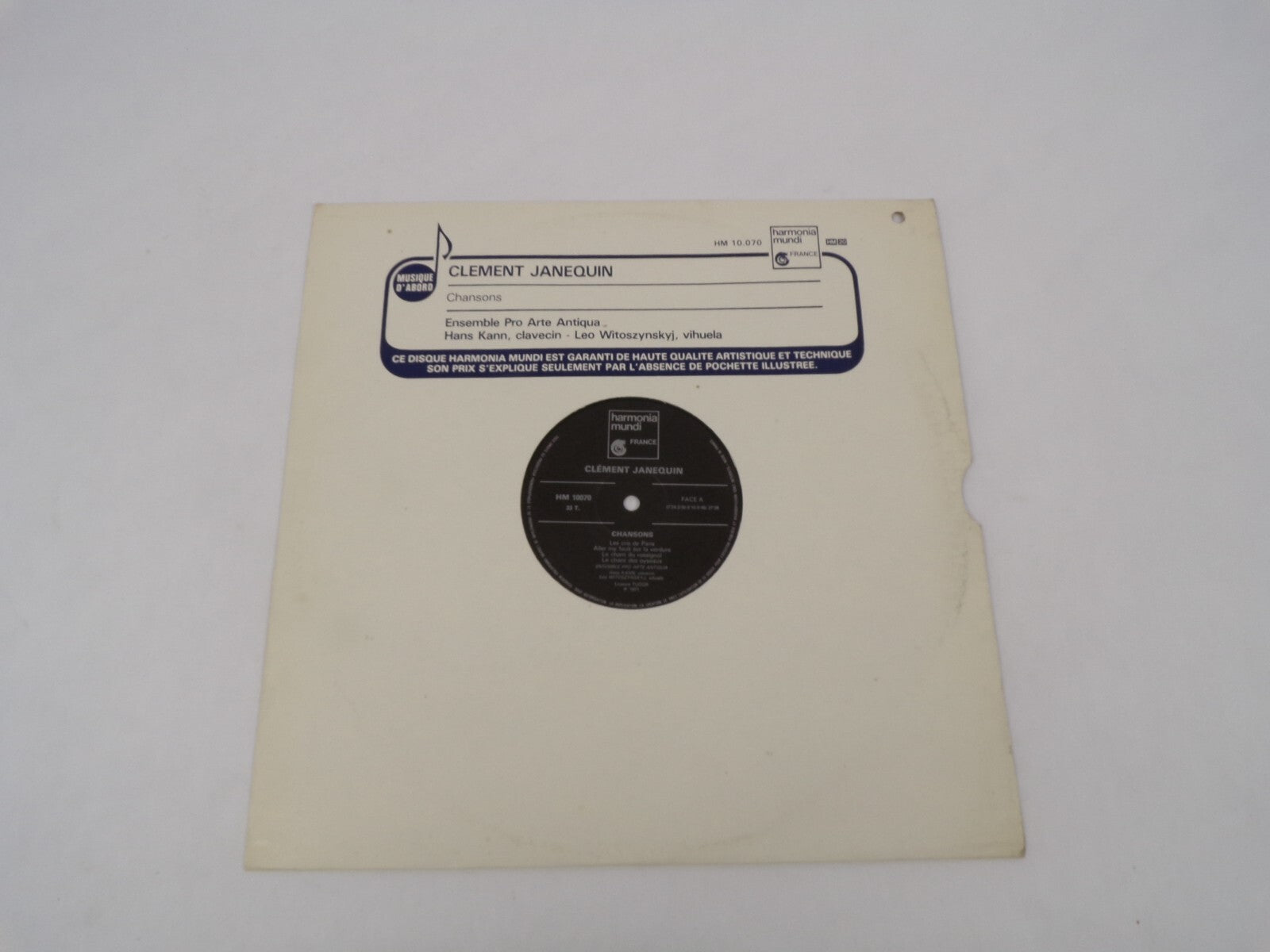 Clement Janequin Chansons Les Cris De Paris Vinyl Record