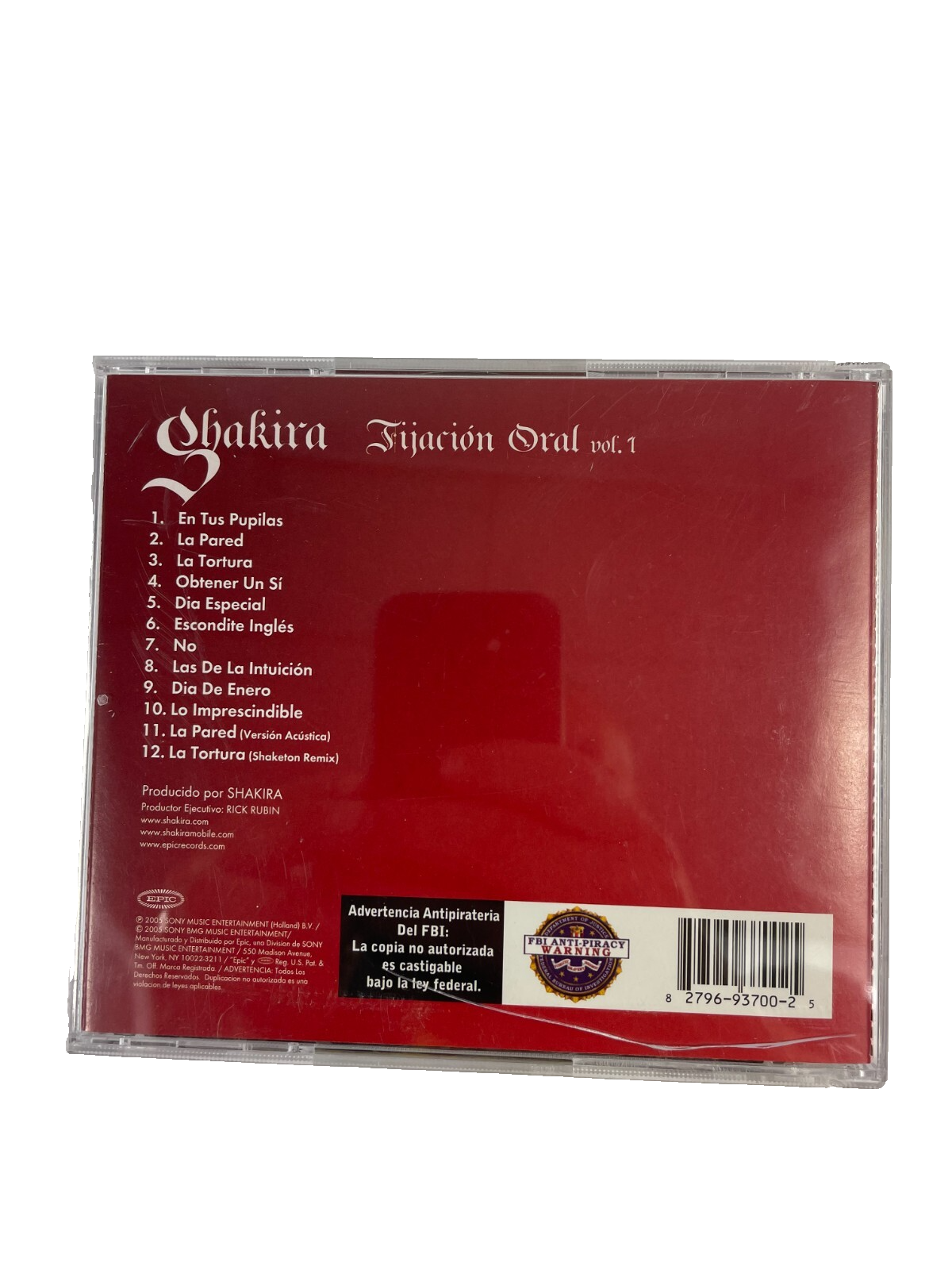 Shakira – Fijación Oral Vol. 1 En Tus Pupilas	Obtener Un Sí Dia Especial CD#33
