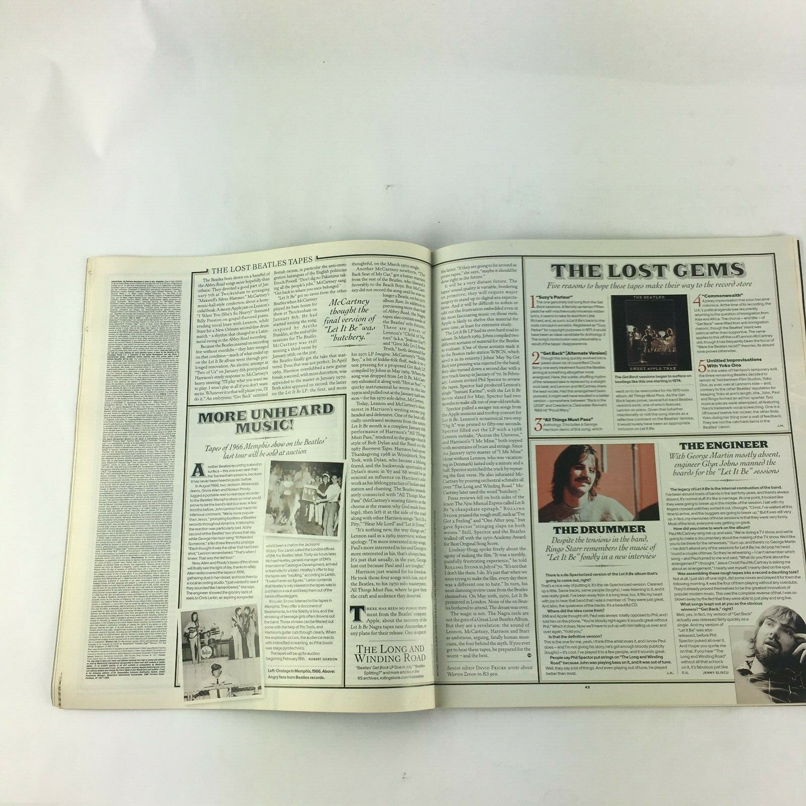 February 2003 RollingStone Magazine The Beatles 'Lost' Tapes Discovered ! Cime !