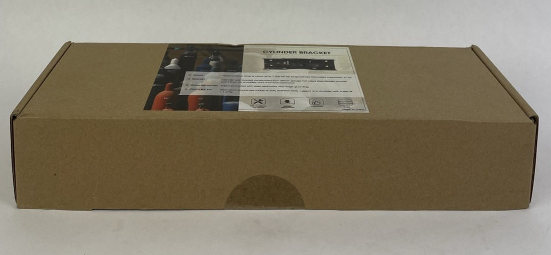 Wall-Mounted Gas Cylinder Bracket with Cinch Safety Strap & Edge Protector - NEW