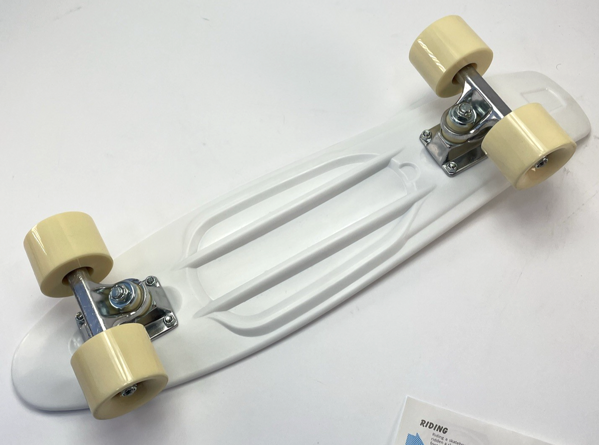 Zippy Flyer Penny Style Complete Skateboard Cruiser White w Cream Wheels